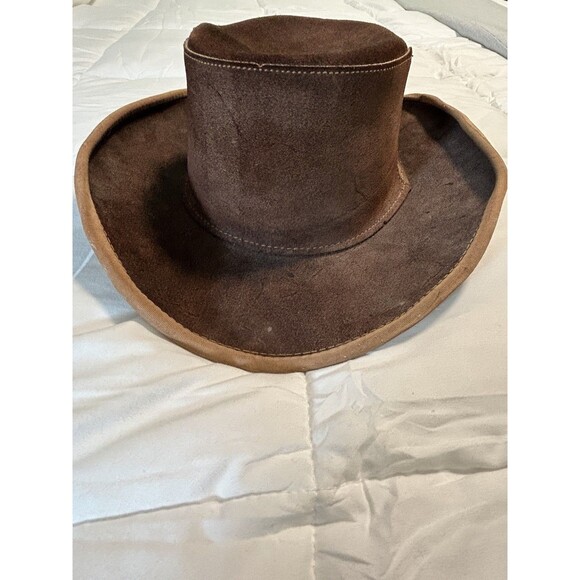 Skullys By Henschel Brown Leather Suede Hat Size XL Made In USA St. Louis, MO - Picture 2 of 8